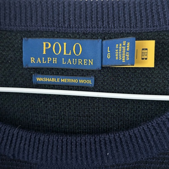 NWOT Polo Ralph Lauren Plaid Washable Wool Sweater - Picture 5 of 9